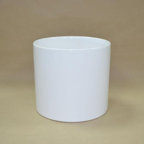 Decorative white ceramic flower pots & planters with decal