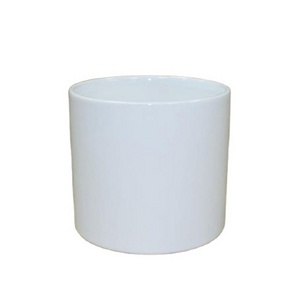 Decorative white ceramic flower pots & planters with decal