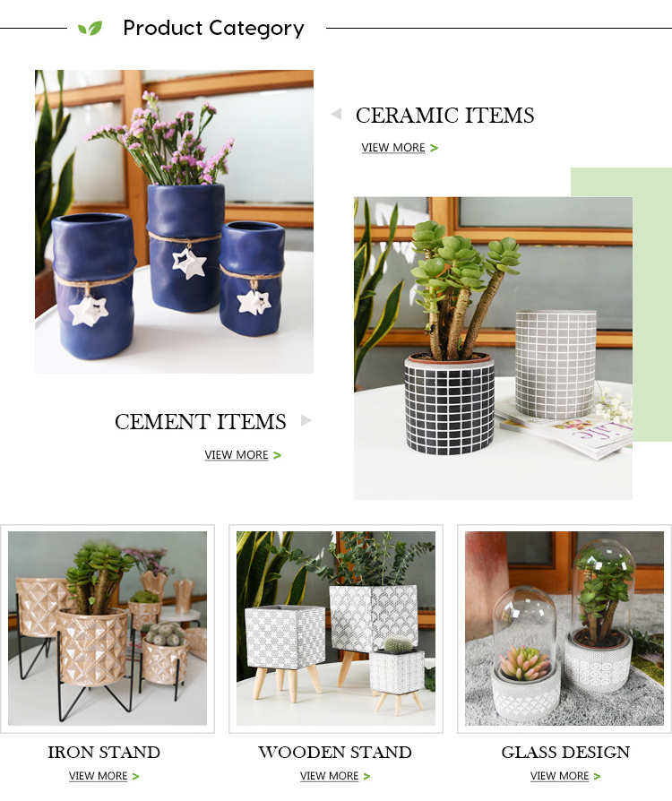 Decorative white ceramic flower pots & planters with decal