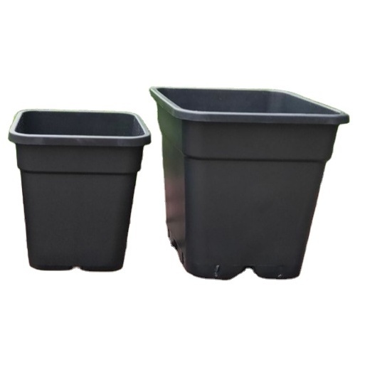 factory plastic flower pot Wholesale PP Black 1 2 3 5 7 10 Gallon Square Plastic Nursery Seedling Flower Pots