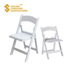 SL-ZDY-A008 High-Grade Waterproof White Folding Chair for Outdoor Party Banquet Kid-Safe Resin