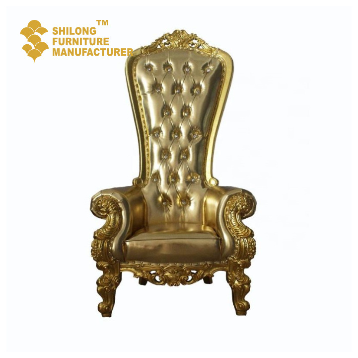 SL-GWY-B001 Wholesale furniture party chairs event wedding gold stainless steel metal frame banquet hotel wedding chair