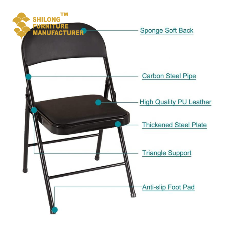 SL-ZDY-D001 High Quality Steel Metal Chair Fold Outdoor Multifunctional Application Chair Dinning Plastic Chair