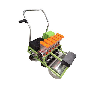 Hand-push agricultural vegetable seeder electric 4 rows seed spreader carrot parsnip planting machine