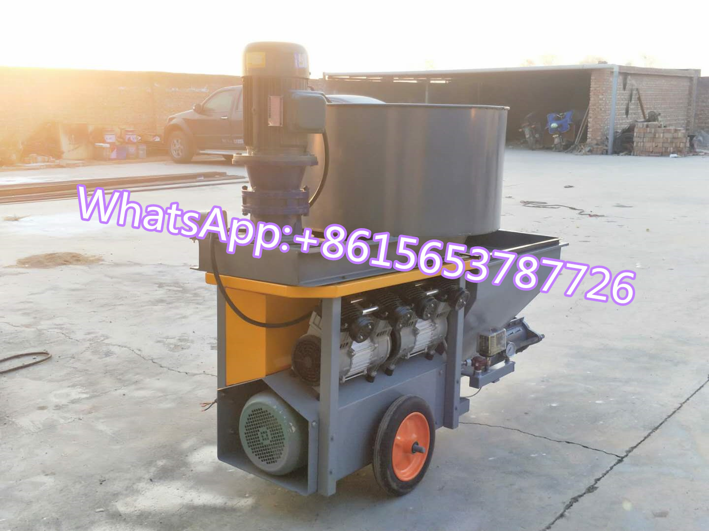 High Quality Plastering Machine Pan Mixer Cement Mixing and Spraying Machine 611 Model Wall Putty Mortar Spraying Machine