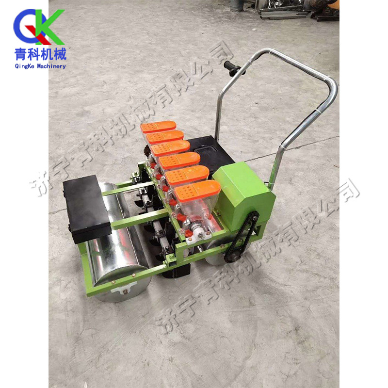 Hand-push agricultural vegetable seeder electric 4 rows seed spreader carrot parsnip planting machine