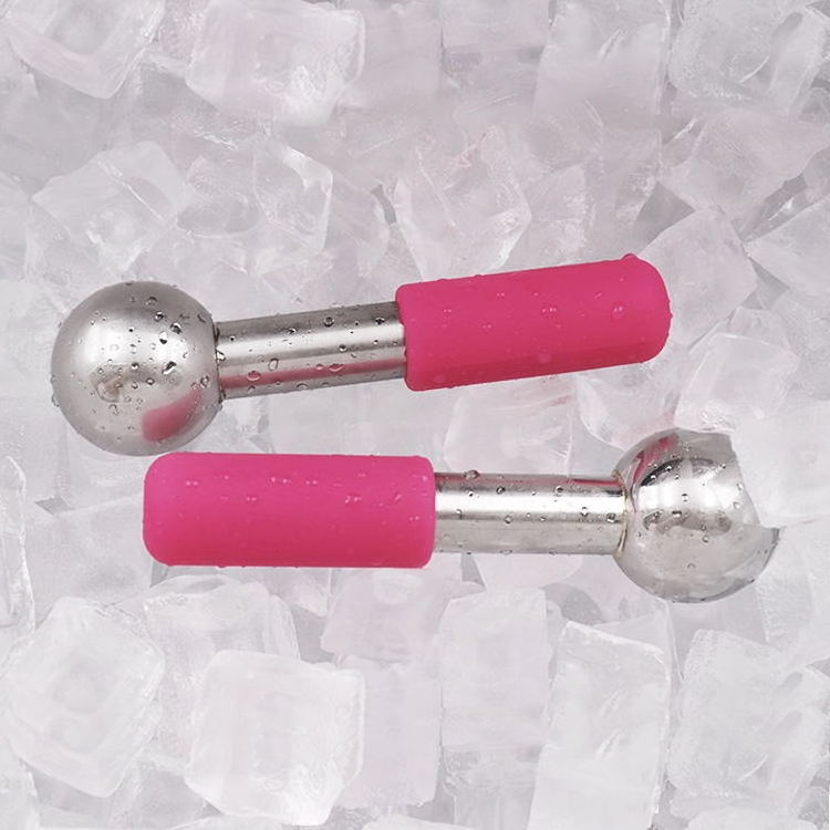 New trend custom Facial Roller Cold Skin Massagers  Circles Stainless steel ICE GLOBES