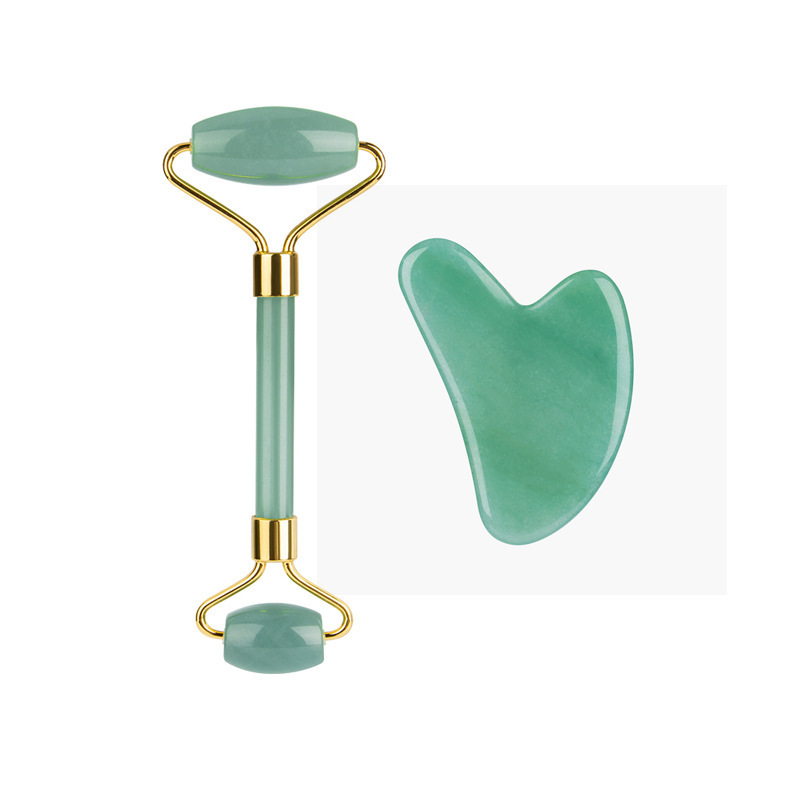 Best Price  Handheld Rose Quartz Jade Roller Gua Sha Beauty Facial Massage Rose Jade Roller For Face