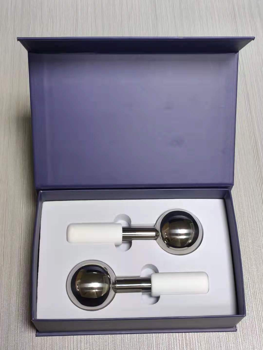 New trend custom Facial Roller Cold Skin Massagers  Circles Stainless steel ICE GLOBES