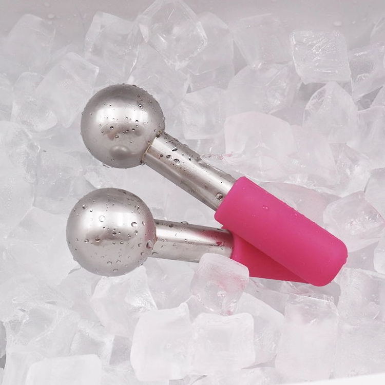 New trend custom Facial Roller Cold Skin Massagers  Circles Stainless steel ICE GLOBES