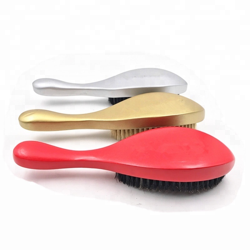 Hot Selling Custom Logo Wooden Curved Wave hair Brush 100% boar bristle  360 Wave Brush For All Type Hairs Wholesale