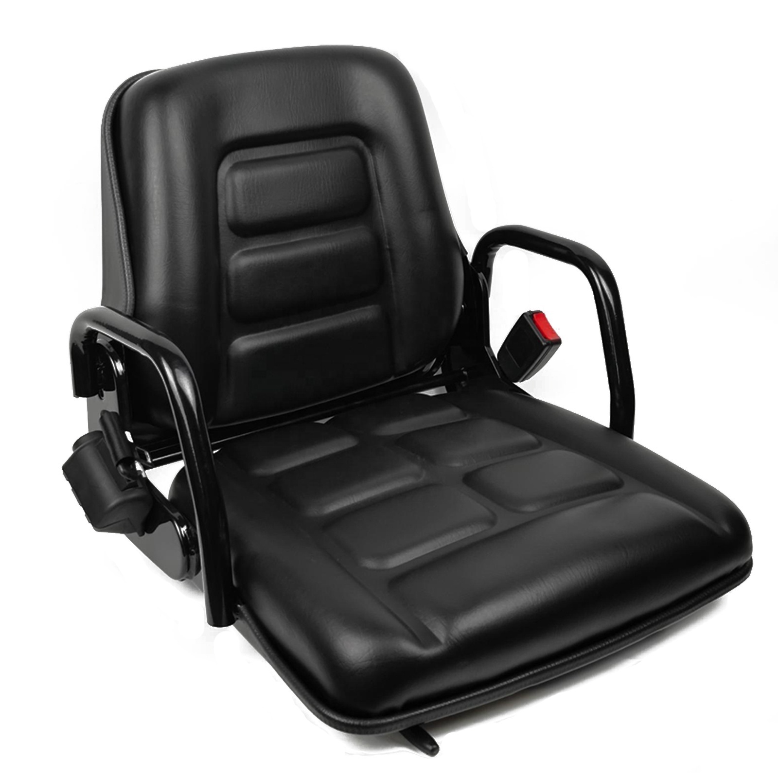 Aftermarket Universal Adjustable Forklift Seat with Safety Belt, Full Suspension Seat with foldable cushion