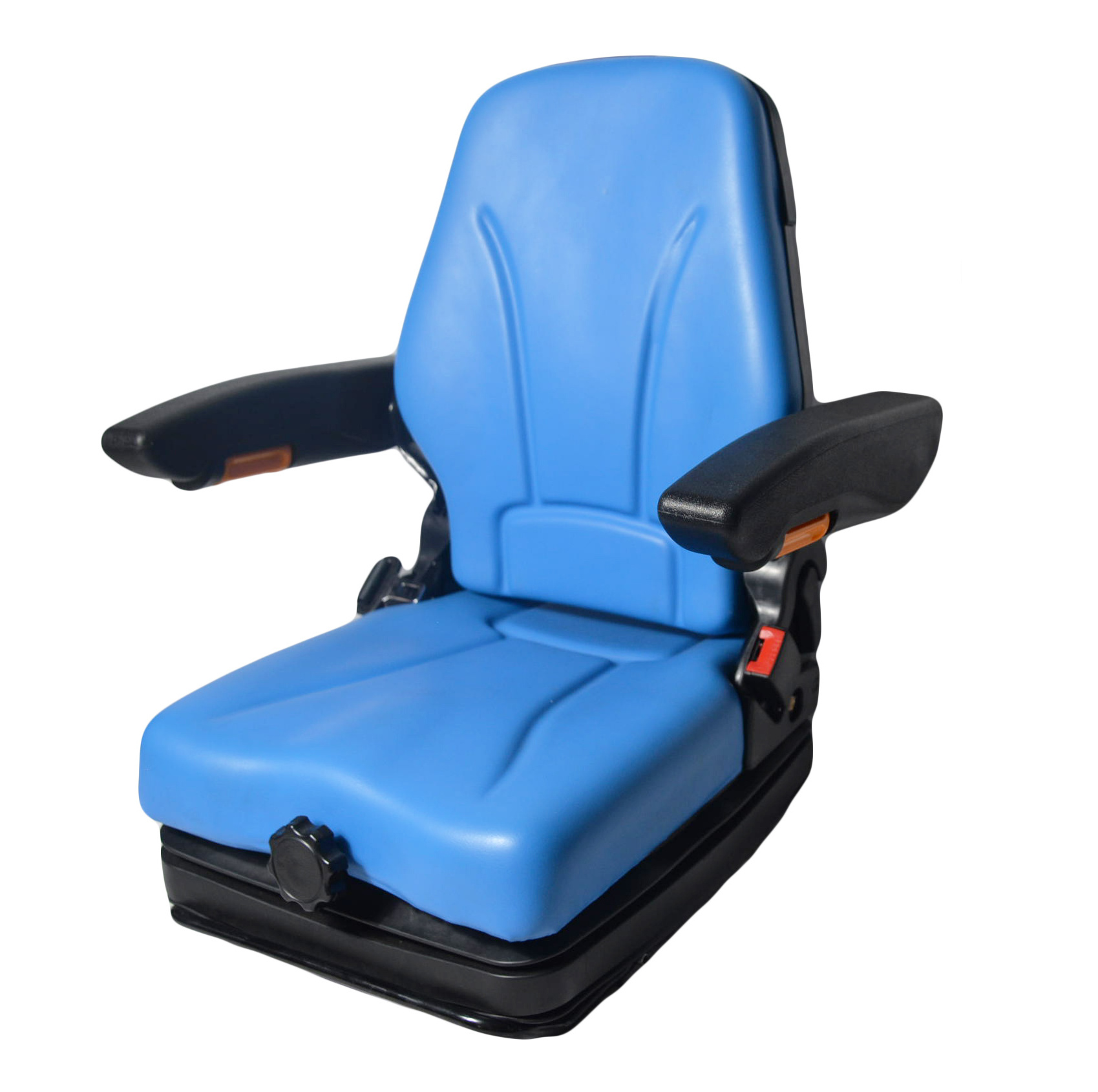 New Style Blue PVC cover Low Profile Suspension Backrest Foldable Space Saving Forklift Light Truck Driver Seat