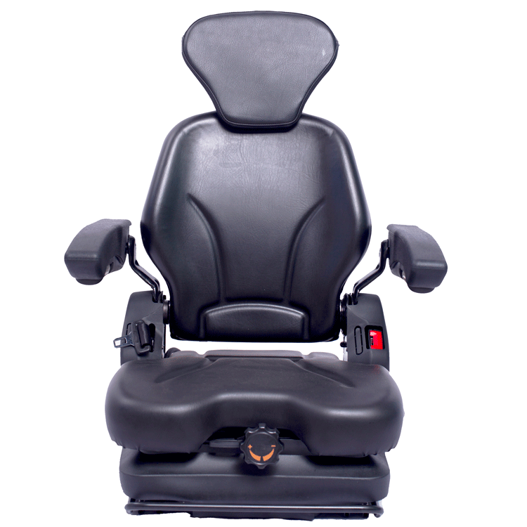 Grammer grammer forklift seat with a low-profile mechanical suspension