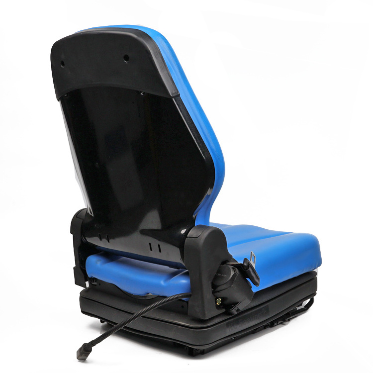 New Style Blue PVC cover Low Profile Suspension Backrest Foldable Space Saving Forklift Light Truck Driver Seat