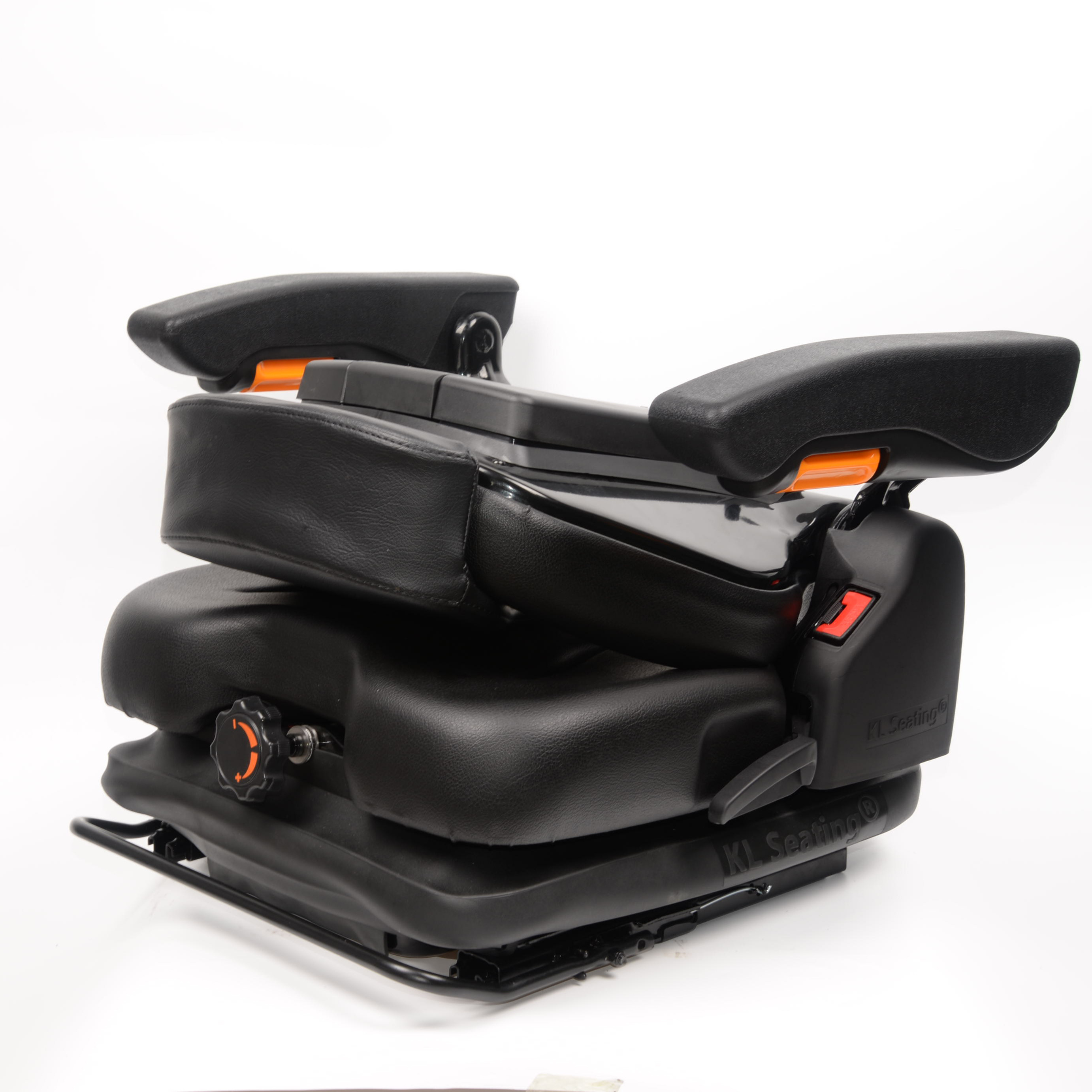 Grammer grammer forklift seat with a low-profile mechanical suspension