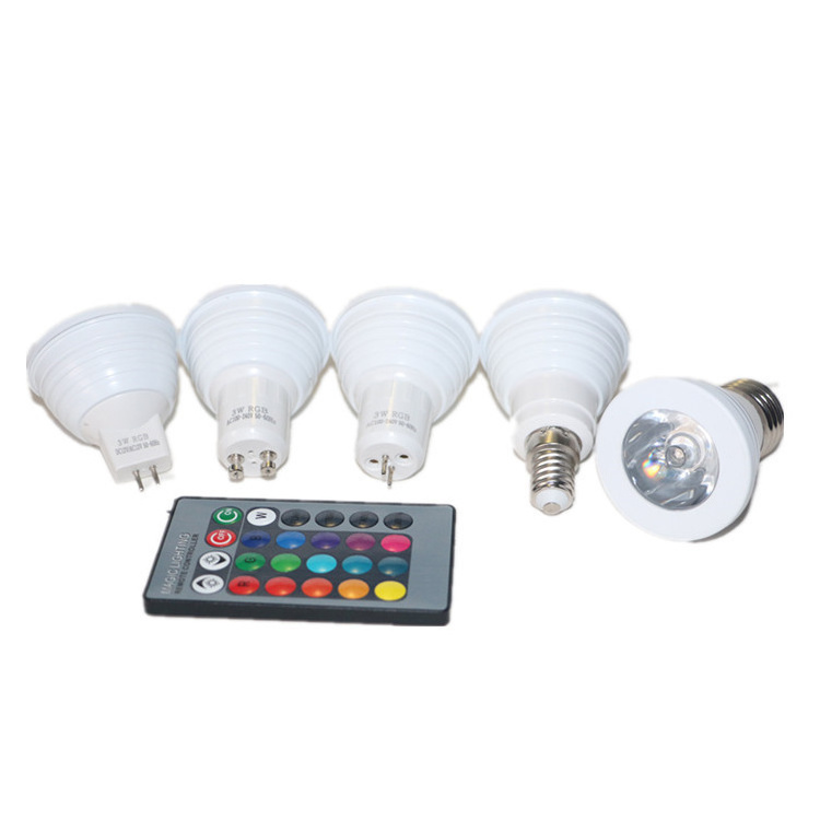 Led lamp GU10 Dimmable Rgb mr16 Spot Lamp 12V 220V 3W Color Change Rgbw Gu10 Spot Light RGB smart bulbs