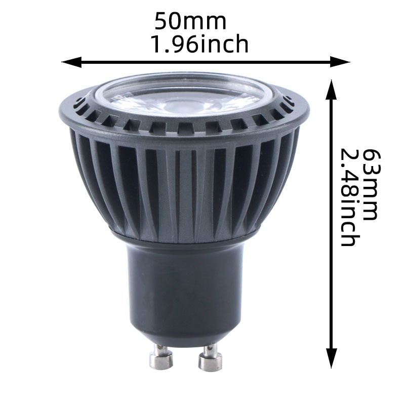 Black aluminium Led Gu10 5w 7w 4000k 2700k GU10 Light Bulb 90Cri 15 Degree Beam Angle Gu10 Led Spot Light