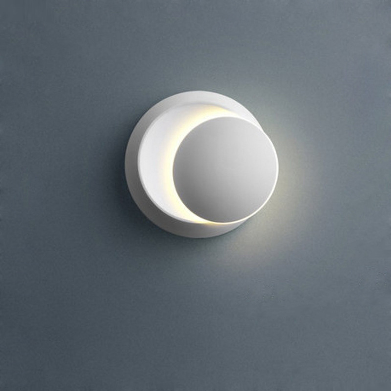 Round Wall Lamps Rotatable Lamp Wall Mounted Ring Light Bedroom Adjustable Rotate Wall Lamp