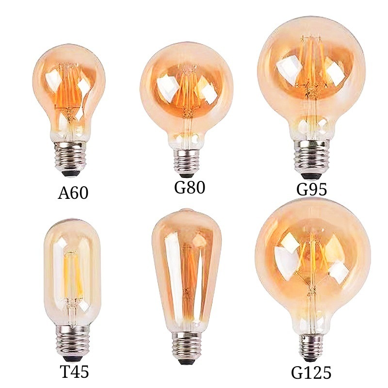 E26 E27 T45 6W Retro Led Dimmable Electric Edison Bulb Chandelier Light Bulb Vintage Filament Bulb