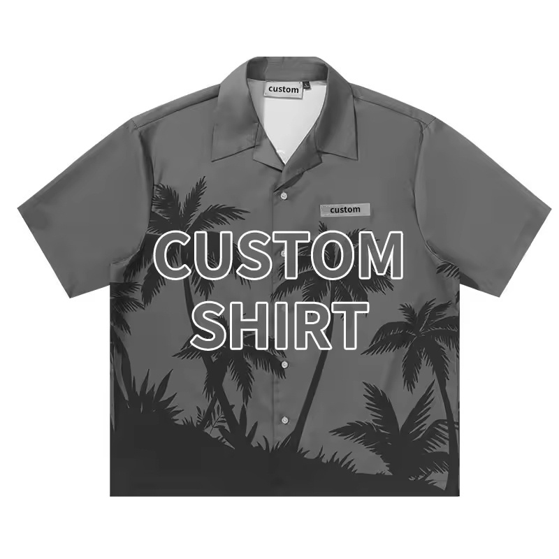 Fast Delivery Resort Spring Summer Shirt For Men Custom Printed Graphic Beach Oversized Short Sleeve Mens Hawaiian Shirt