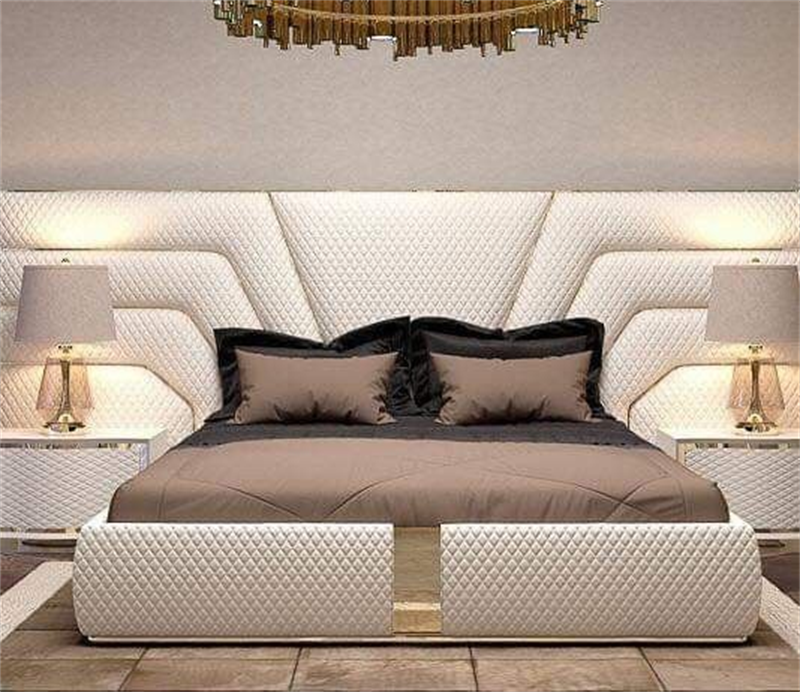 Italian Design 1.8 M King Size Leather Luxury Bed Home Bedroom Sets Furniture Modern Solid Wood Queen Size Double Bed