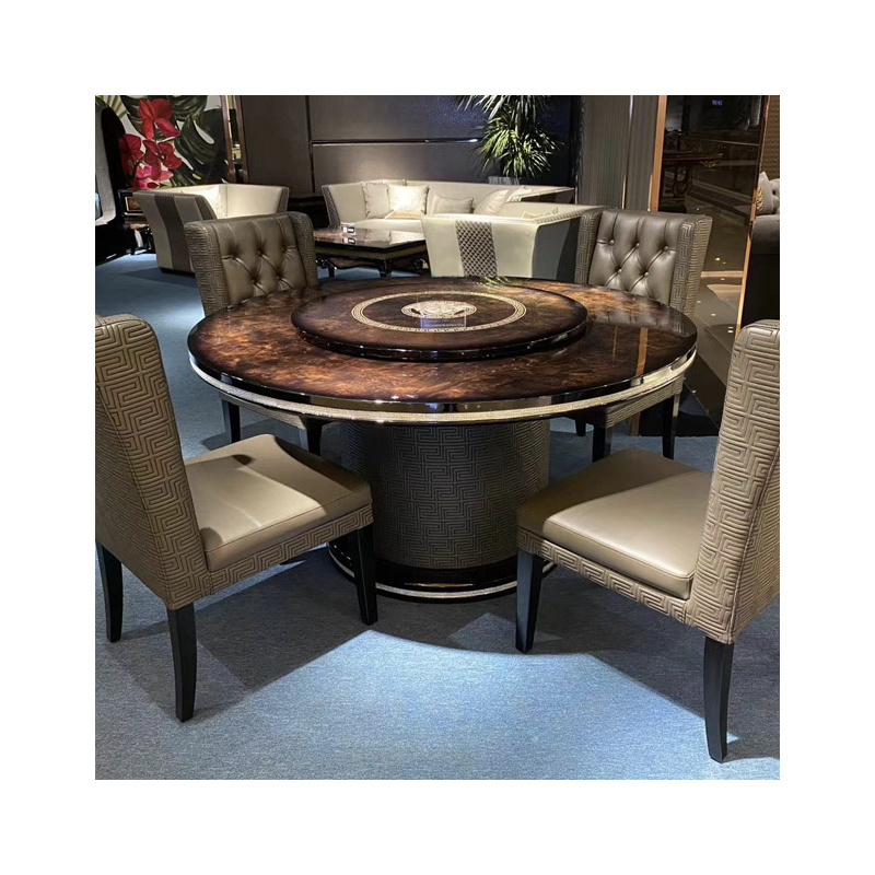 Italian designer luxury custom High End Villa Room 12 14 Seater Black Marble Top Restaurant Dining Table