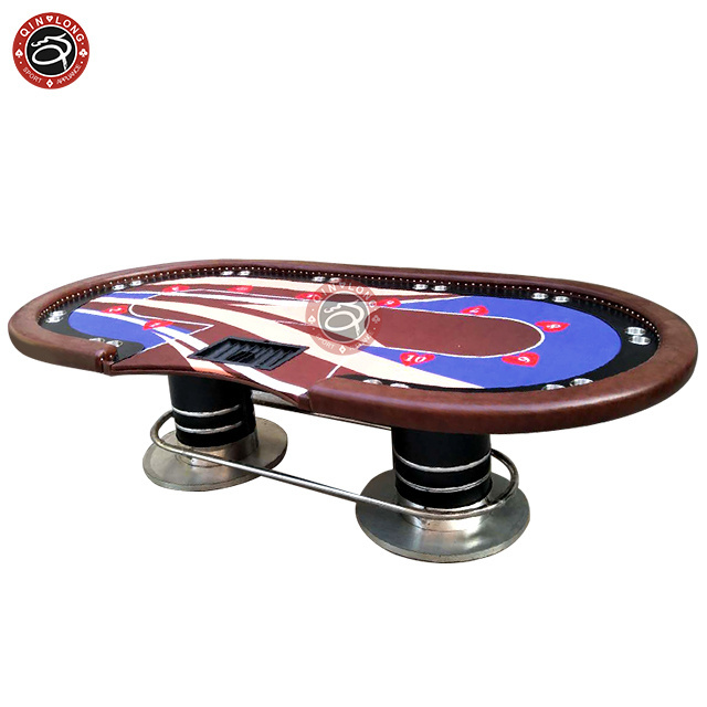 10 player Luxury Texas Poker Table Casino Poker chips Customize electronic LED Professnional Clay Iron ABS Brass