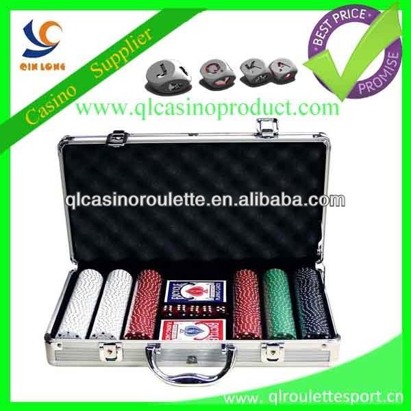 Luxury 300pc aluminium chip box chip set Casino Baccarat Texes Customize Luxury roulette wheels Blackjack table Acrylic Clay