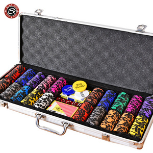 Luxury 300pc aluminium chip box chip set Casino Baccarat Texes Customize Luxury roulette wheels Blackjack table Acrylic Clay