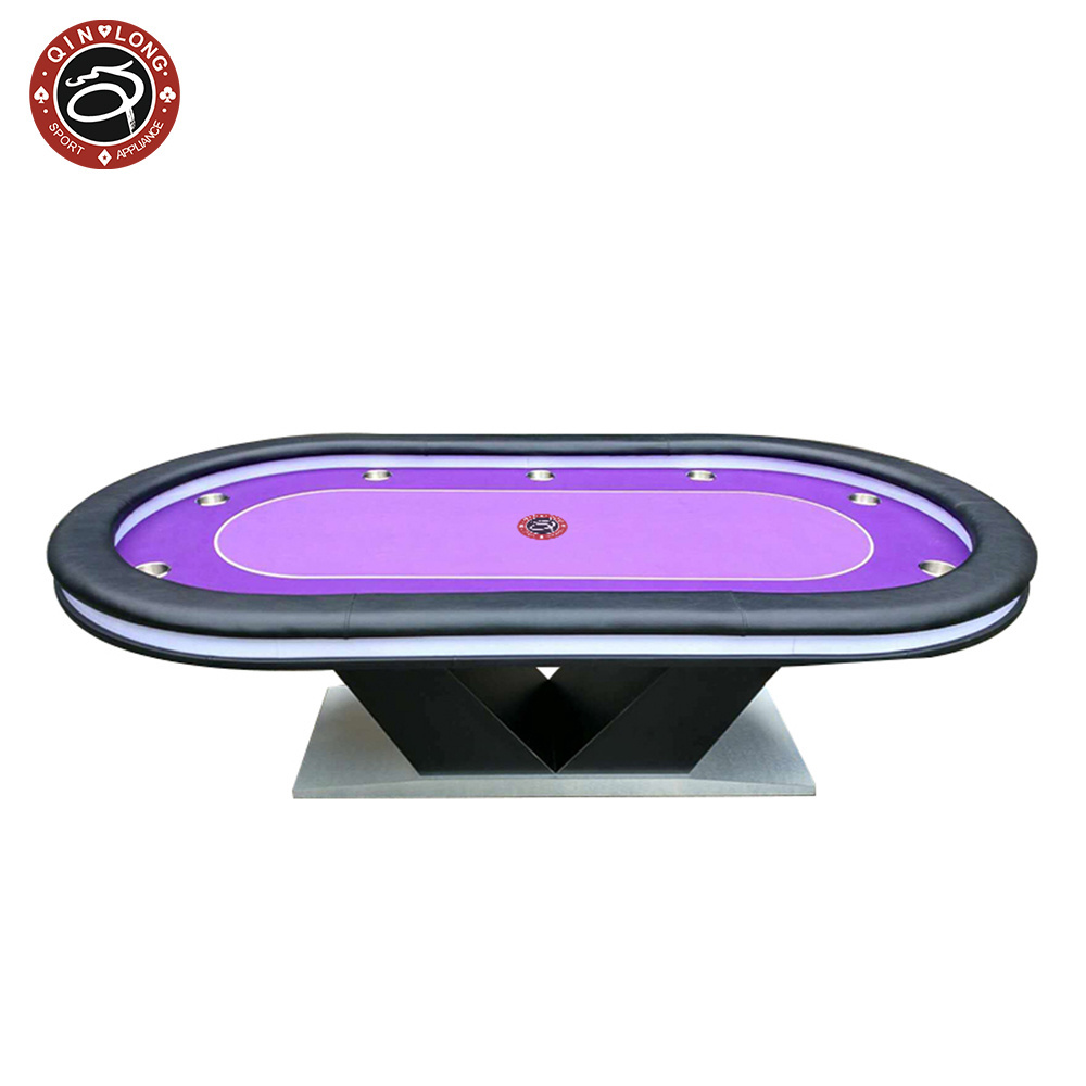 Baccarat Blackjack Texas Poker chips Customize Luxury wooden casino roulette wheels game Poker Table with LED light