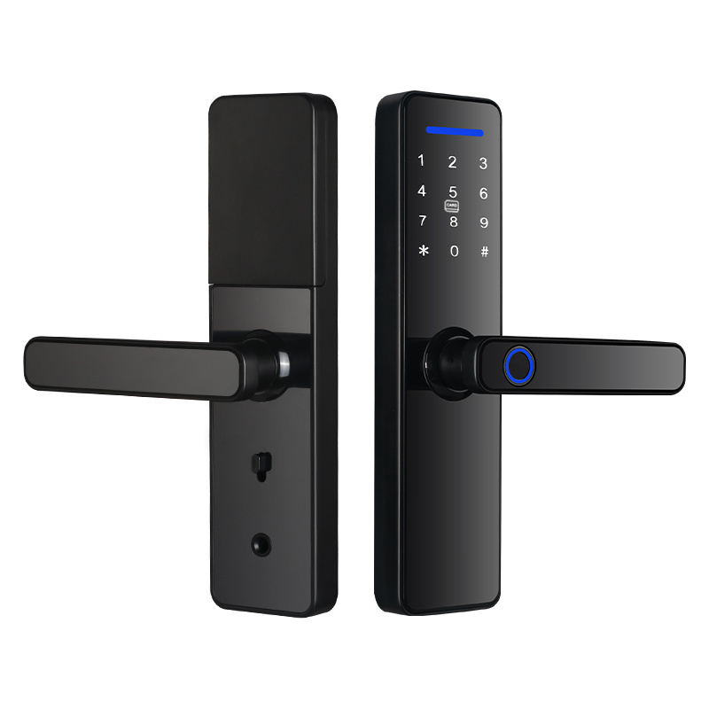 QLEUNG Factory Price Smart Fingerprint Door Locks 8 Languages Digital Locks Tuya Wifi TTlock App With Password Rfid  Card