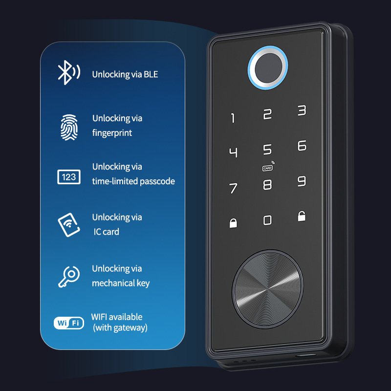 European Style Smart Home TTlock Tuya Remote Control Biometric Code Card Fingerprint WIFI Door Lock