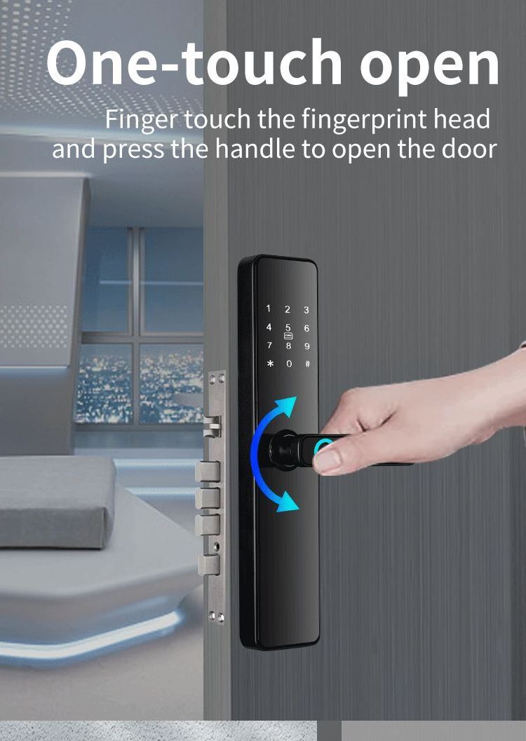 S819 Smart Fingerprint Lock Door WiFi Tuya TTlock Zigbee Digital Password Key Card  Home Door Lock