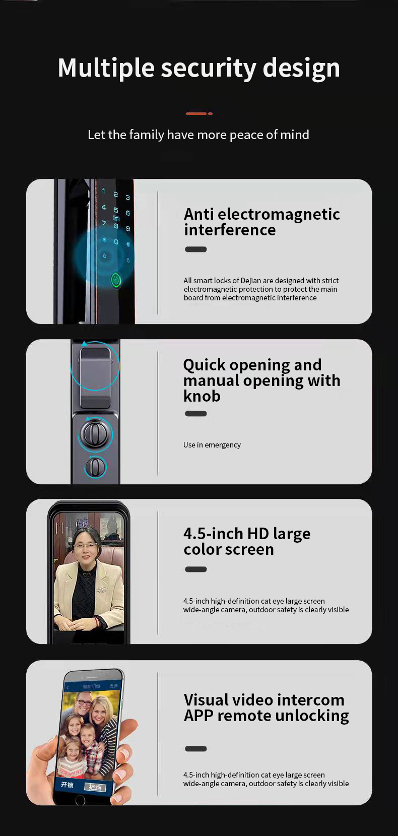 S909MAX USmart GO APP 3D Face ID Biometric Fingerprint Code Key Card Smart Door Lock with Video Calling