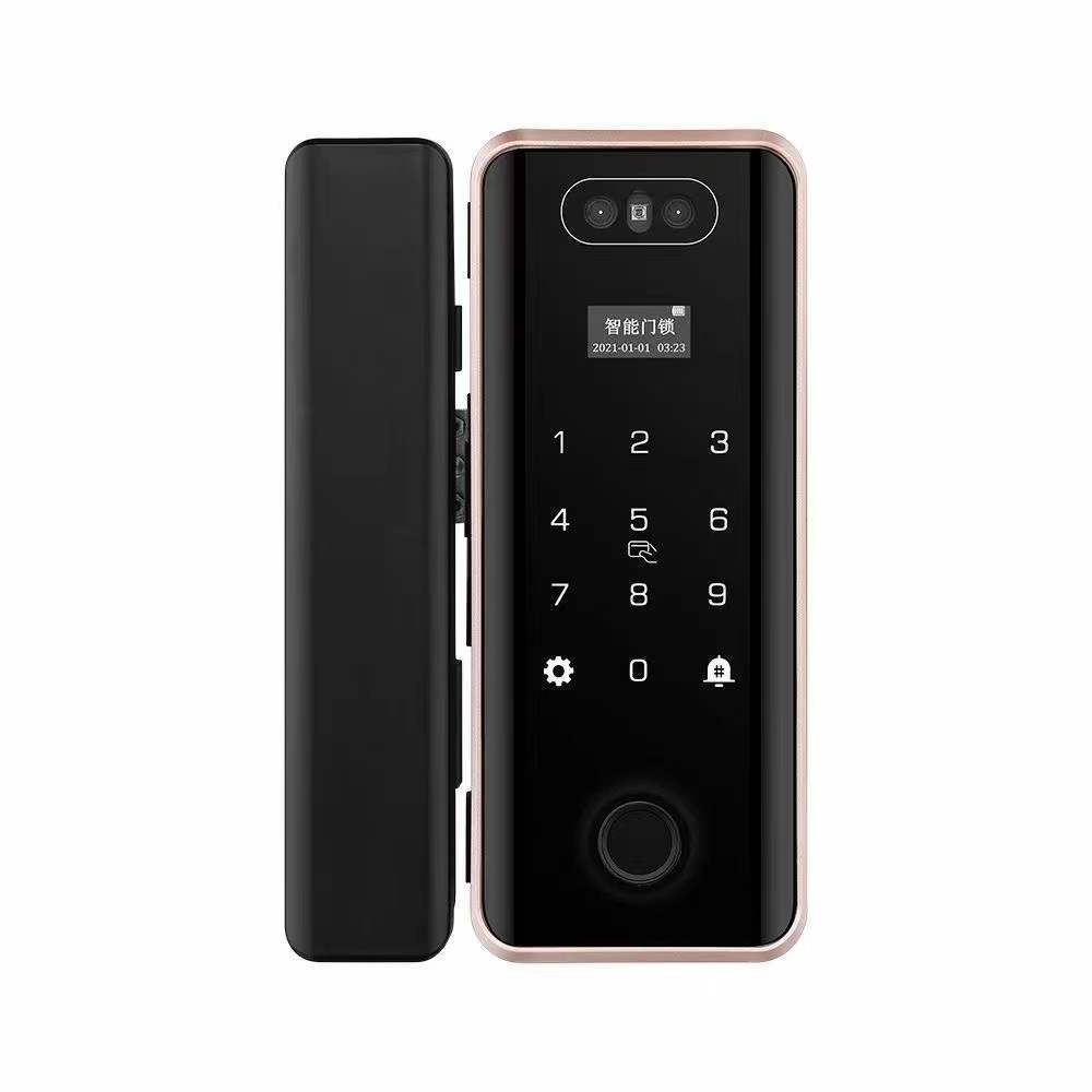 Intelligent G5S 3D Face Recognition Tuya Wifi Glass Door Lock Fingerprint Card Password Electronic Glass Door Lock For Office