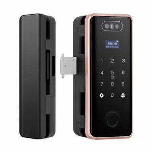 Intelligent G5S 3D Face Recognition Tuya Wifi Glass Door Lock Fingerprint Card Password Electronic Glass Door Lock For Office