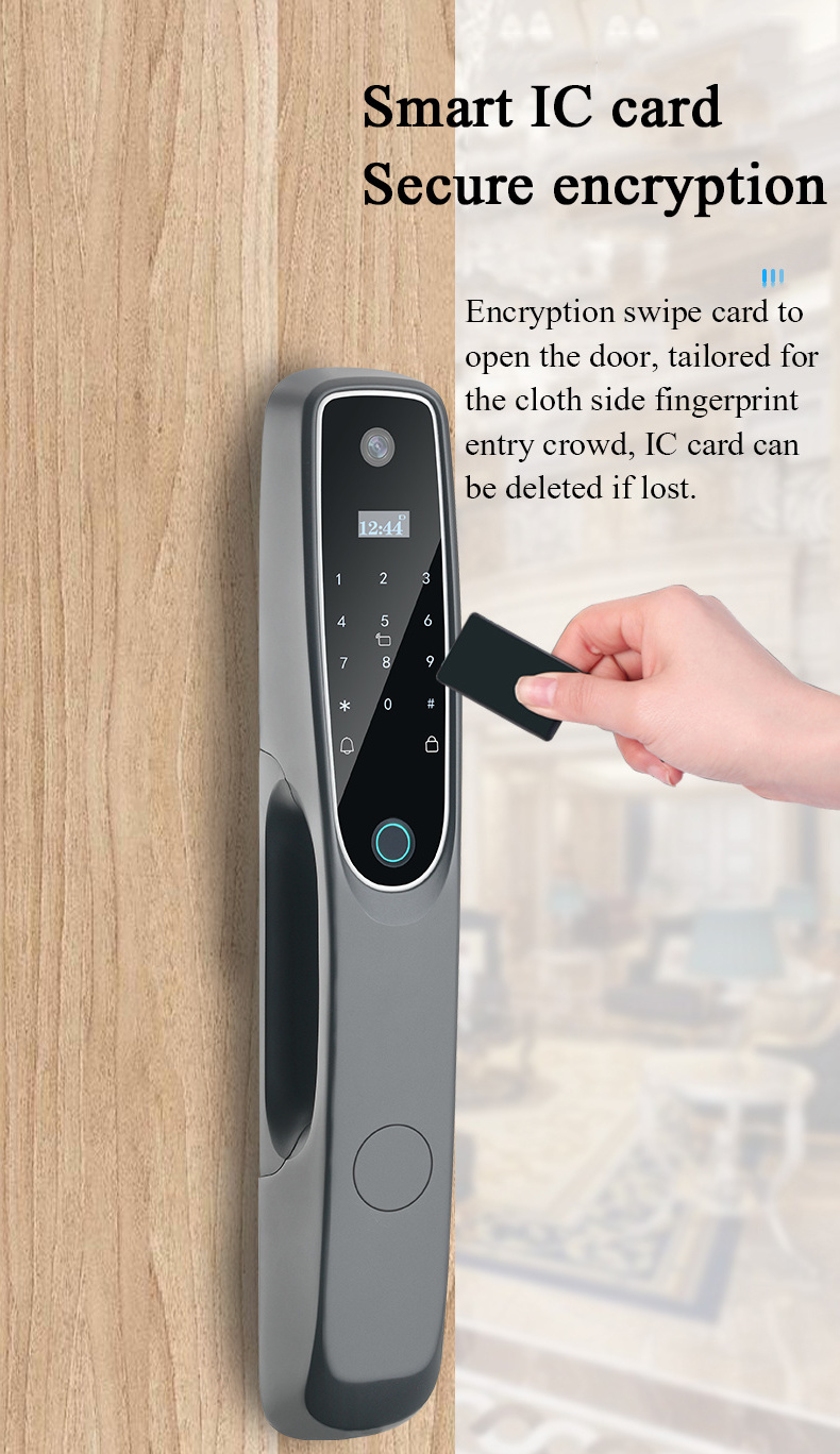 Hot Selling Model S907MAX Tuya Aluminum Alloy One Time Temporary Password Fingerprint Card Smart Waterproof Lock With Camera