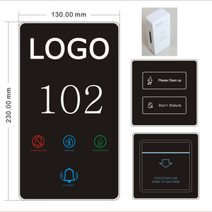 Smart Hotel Customized Logo Language LED Room Number Door Signs With DND Switch Light Touch Switch Floor Signs Hotel Door Plate