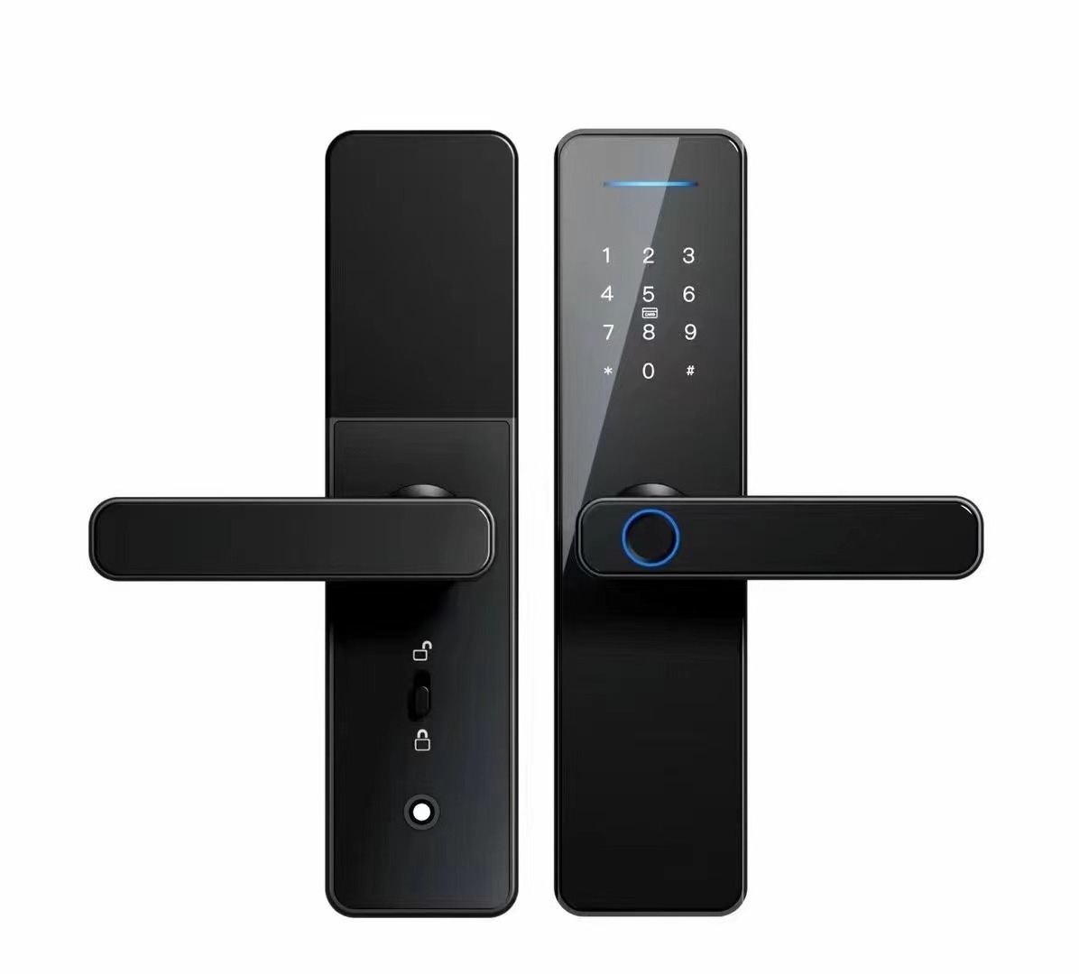 QLEUNG Factory Price Smart Fingerprint Door Locks 8 Languages Digital Locks Tuya Wifi TTlock App With Password Rfid  Card