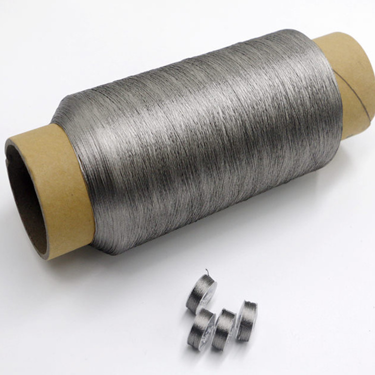 0.12mm 316l 310s alloy stainless steel fiber thread wire metallic conductive filament yarn for knitting