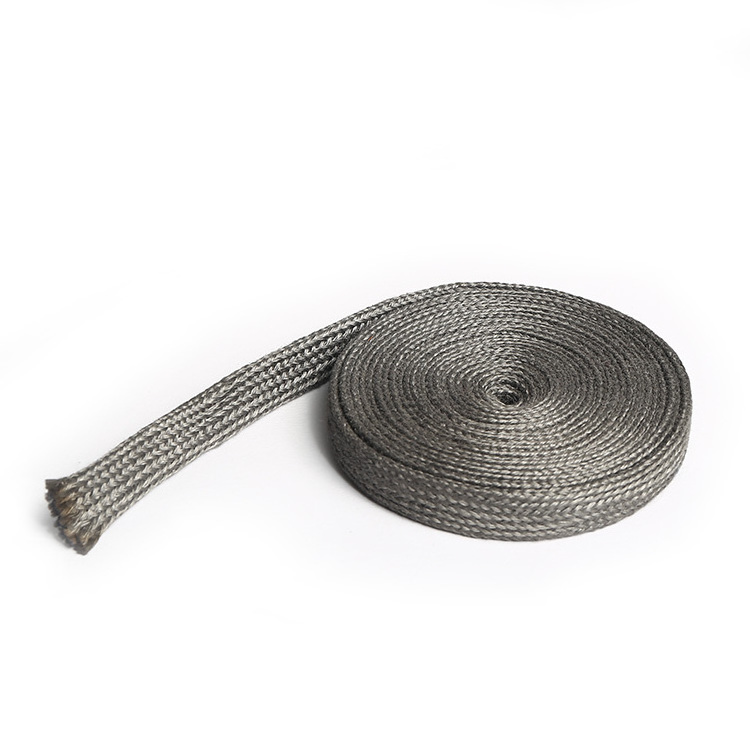 Hook And Loop Braided Stainless Steel Fiber Expandable Flex Braid Wire Cable Sleeve for Wire Protection