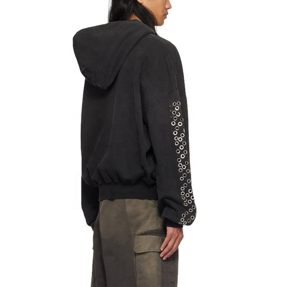 450 Heavy clothing Custom logo Crop men's hoodie blank drop shoulder hoodie string high quality loose nine point hoodie