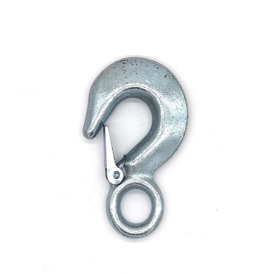 Hot hook Forged Eye Hoist Hook With Safety Latch Eye Slip Hook