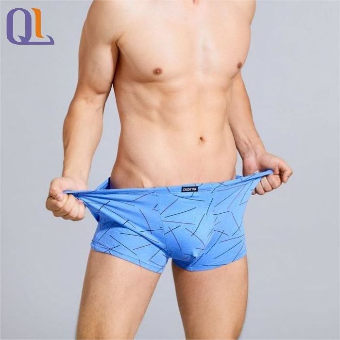 Young Men Boxer Briefs High Elastic Printed Cotton Underwear