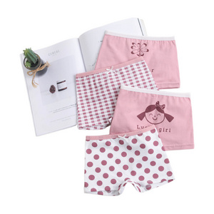 Factory price underwear for Kids cotton underwear Moisture Wicking Elastic Children Boxer Briefs Cute Print Girls Leggings