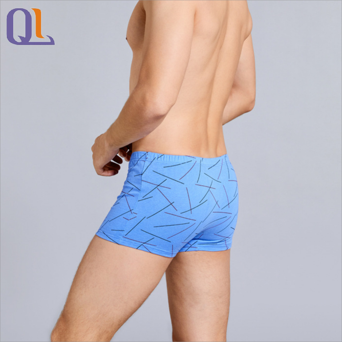 Young Men Boxer Briefs High Elastic Printed Cotton Underwear