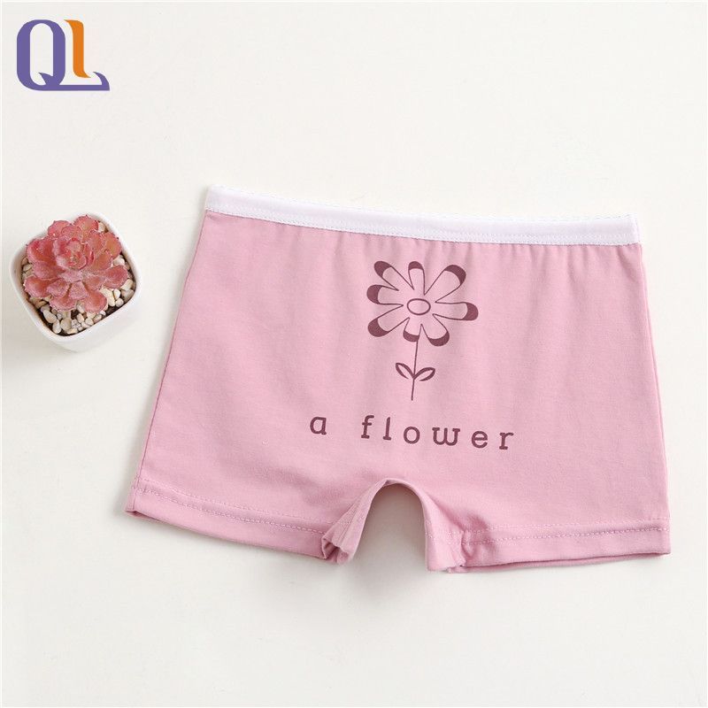 Factory price underwear for Kids cotton underwear Moisture Wicking Elastic Children Boxer Briefs Cute Print Girls Leggings