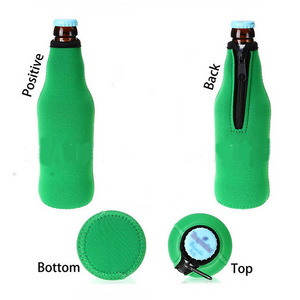 330ml Neoprene Wine Beer Bottle Cooler Sleeve with Zipper Collapsible Drink Cooler Holder Carrier