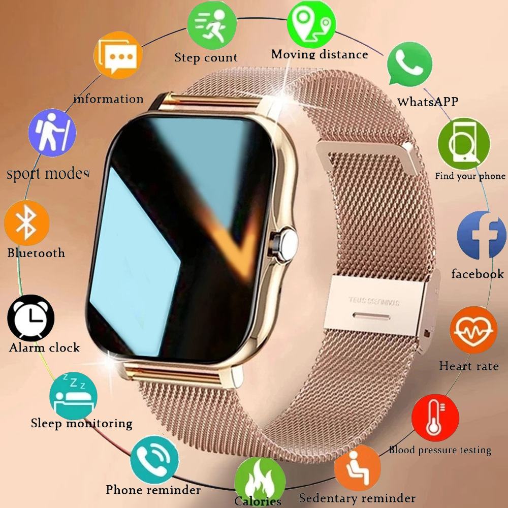 Smart Watch 2024 Reloj Inteligente Mujer con Llamada Rastreador de Actividad Impermeable For iPhone Android Mujer Smartwatch